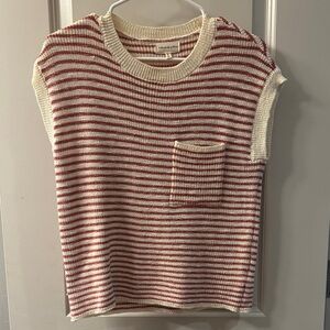 Thread & Supply Red and Cream Striped Sweater